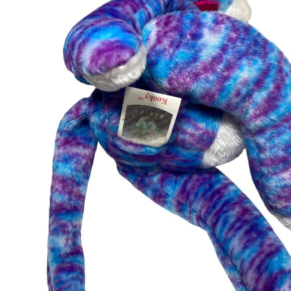 KOOKY Cat Ty Beanie Baby Blue and Purple Multicolored Whiskers Nose 2000/2001 - Picture 7 of 8